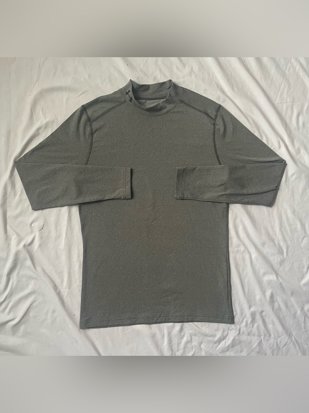 Under Armour Men’s Gray ColdGear Thermal Mock Neck Fitted Long Sleeve Top M